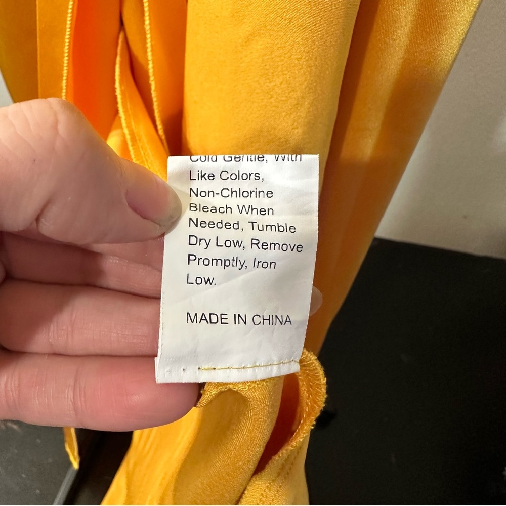 Yellow Shiny Formal One Shoulder Maxi Dress - Picture 12 of 13